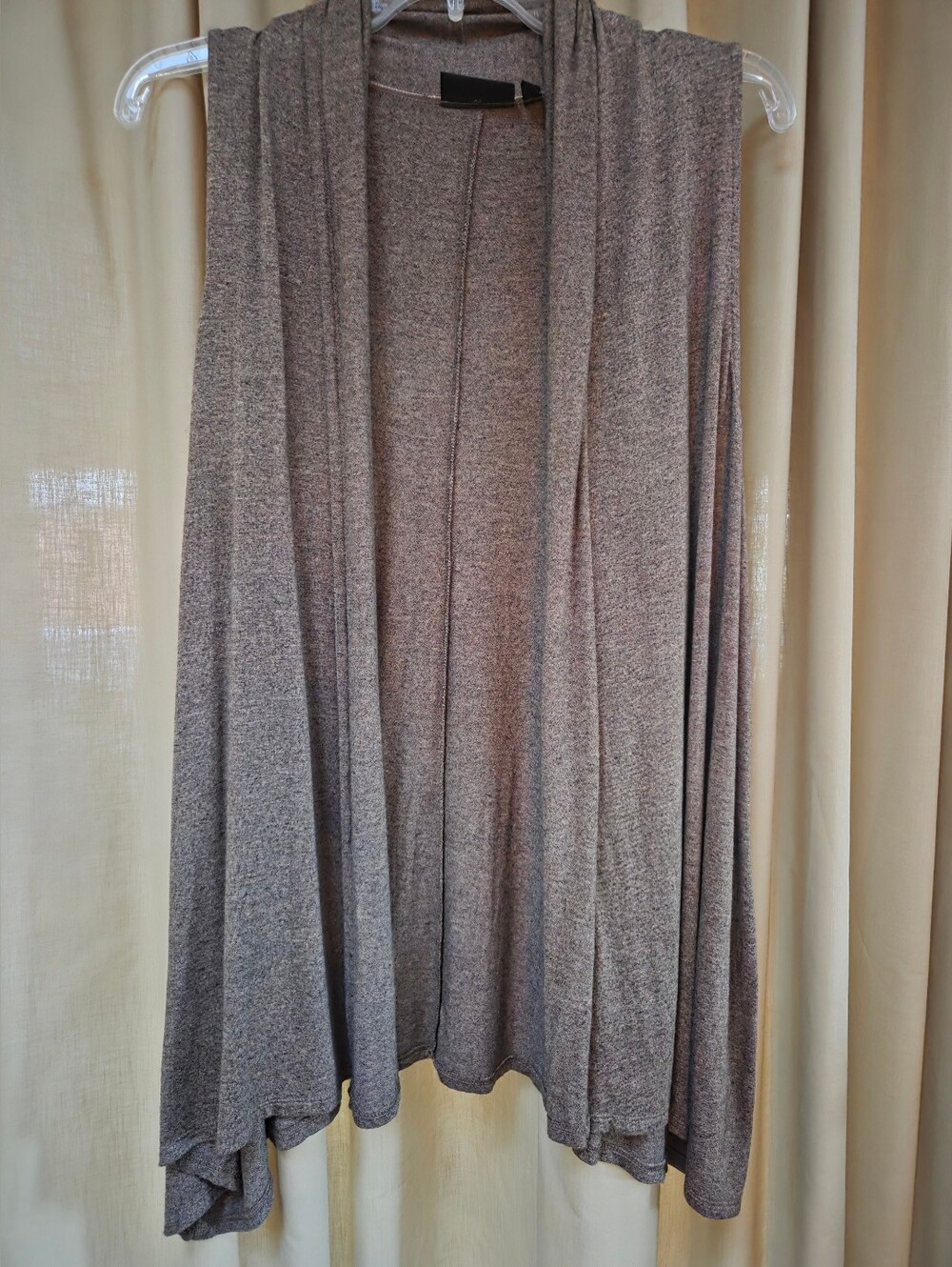 APT. 9 Sleeveless Open Front w/Asymmetrical Hem Large Taupe/Brown Vest